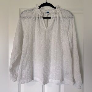 NWT Old Navy White Embroidered Lace Women's Top, sz S